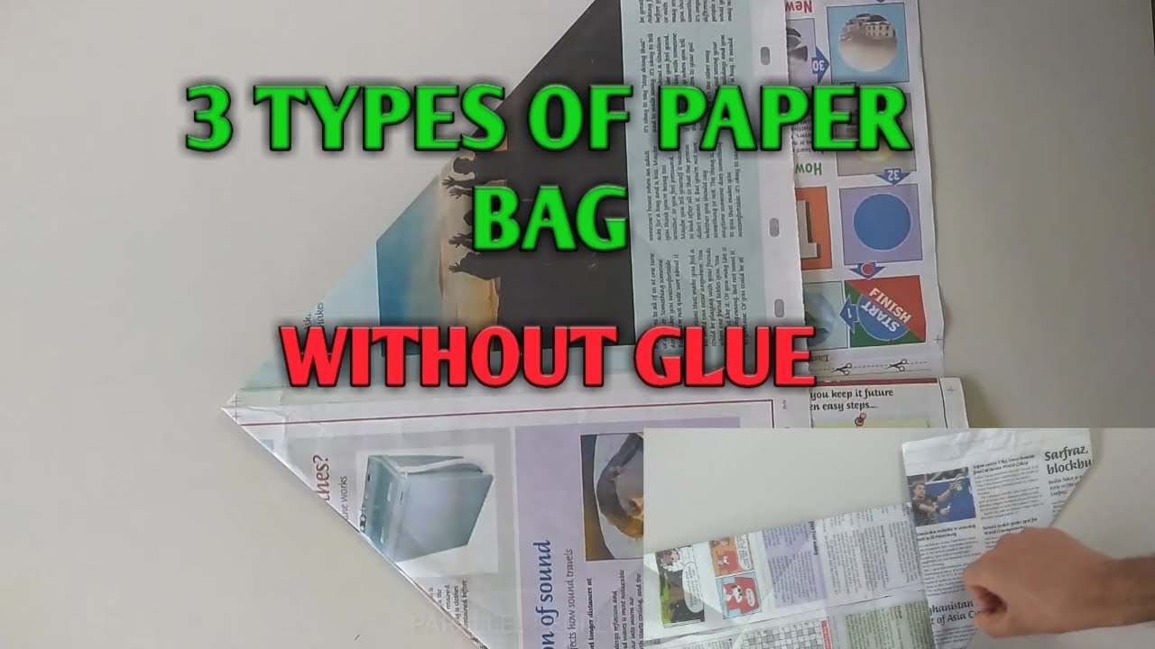 How To Make Newspaper bag Without Glue And Scissors In 3 Ways. YouTube