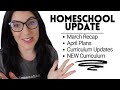 Homeschool update april plans new curriculum 1 month left