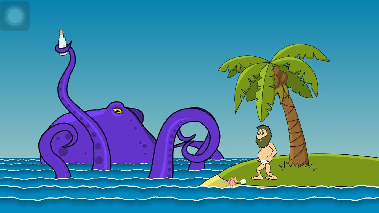 Escape the island in 14 days (saved by the mythical creature kraken) || gameplay