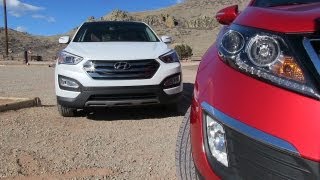 2013 KIA Sportage SX vs Hyundai Santa Fe Sport 0-60 MPH Mashup Review