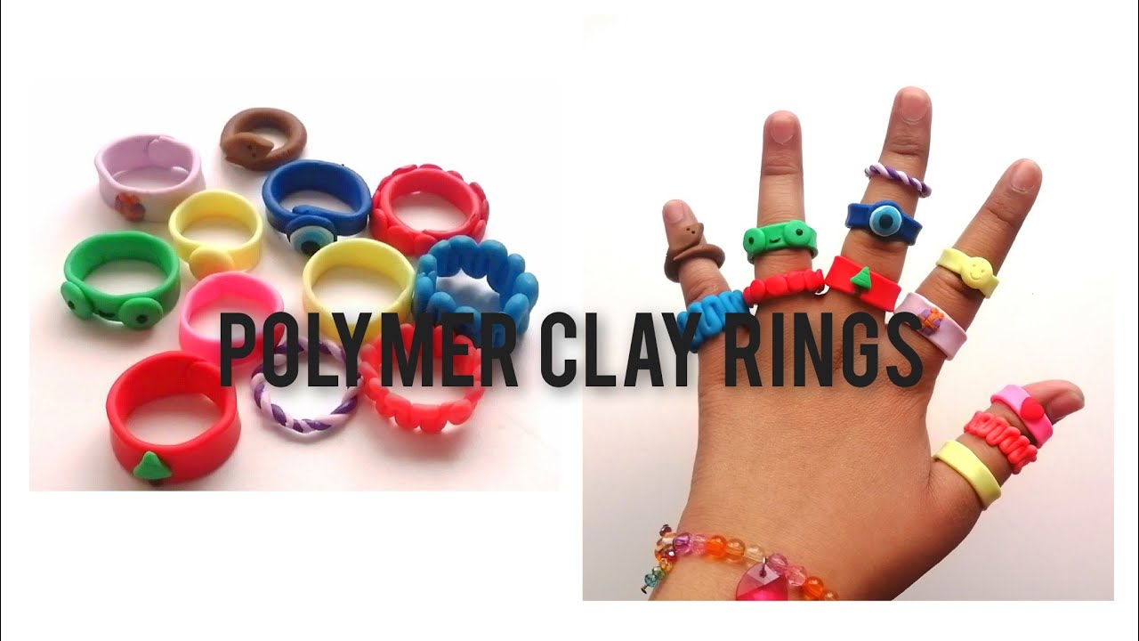 How to make Polymer clay rings - YouTube