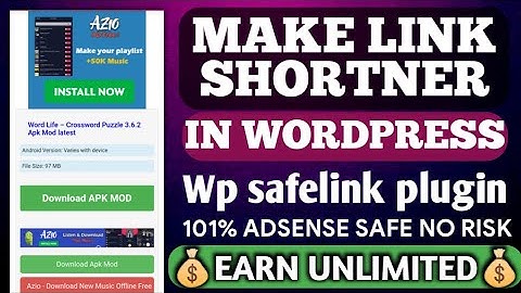 Make Link Shortener in WordPress || Wp Safelink WordPress Plugin Install | Create Url Shortener site