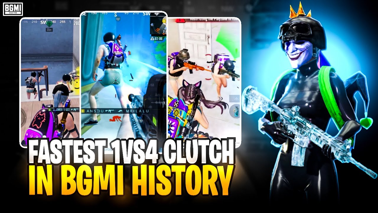 Fastest 1vs4 Clutch In Bgmi History ☠️ - YouTube