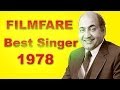 Filmfare award for best male playback singer in 1978  mohammad rafi