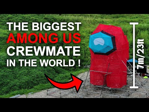 We built the biggest Among Us Crewmate in the world (7m/23ft high)