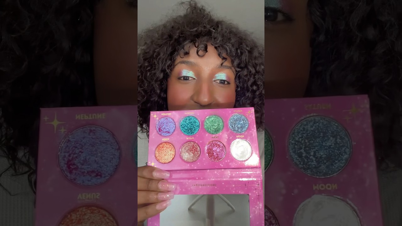 Trying this VIRAL magical guardian glitter palette on! 