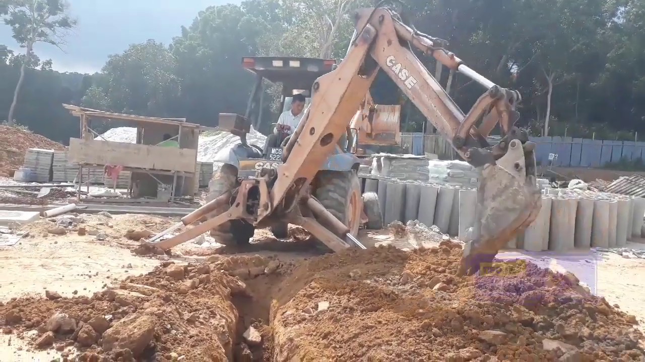 The mounting cable using backhoe case super L Malaysian backhoe