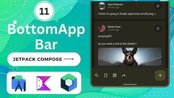BottomAppBar in Jetpack Compose | Android | Kotlin | Android Studio Giraffe #jetpackcompose