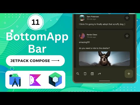 BottomAppBar in Jetpack Compose | Android | Kotlin | Android Studio Giraffe #jetpackcompose