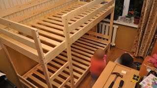 Сборка двухъярусной кровати IKEA MYDAL  Ikea Mydal Bunk Bed Assembly