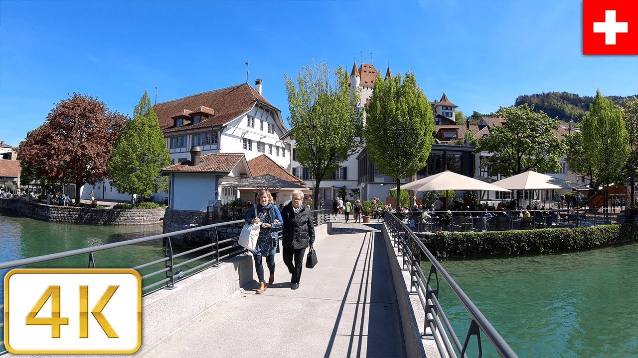 Old Town walk in Thun, Switzerland | Spring 2021【4K】