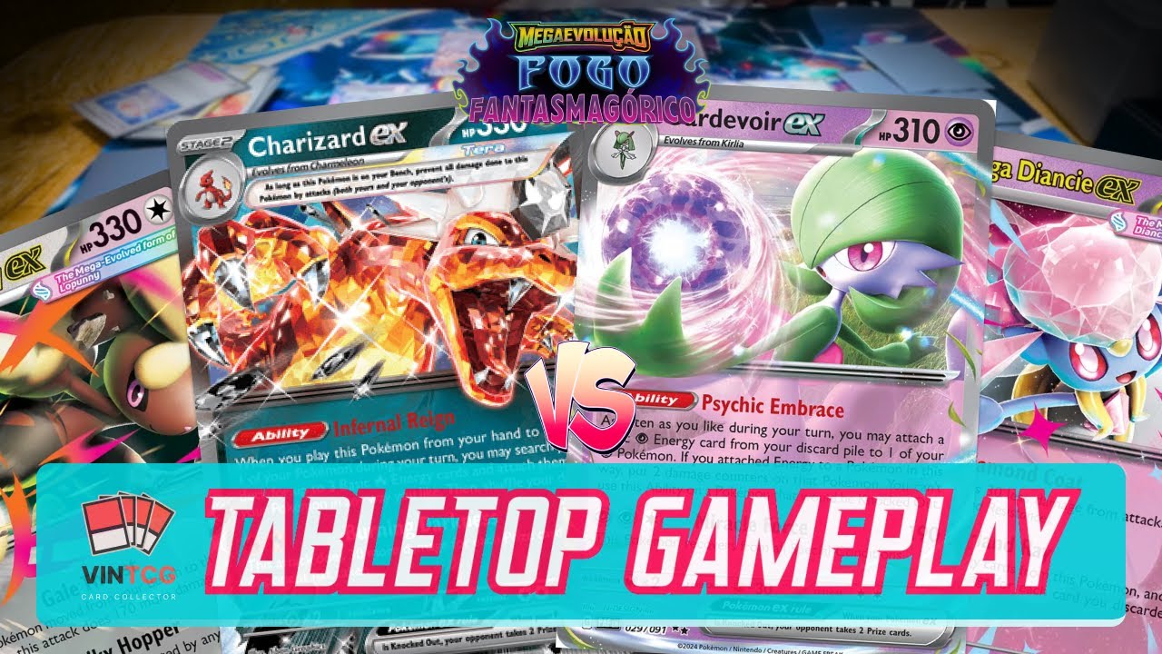 CHARIZARD EX SEM DUSKNOIR VS GARDEVOIR MEGA DIANCIE! TABLETOP GAMEPLAY! | POKÉMON TCG