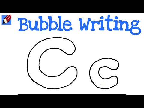 How To Draw Bubble Writing Real Easy Letter C Youtube