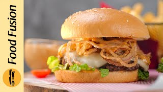 Jalapeno Crunch Beef Cheese Burger Recipe by Food Fusion Resimi