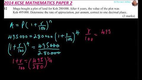 2014 KCSE MATHEMATICS PAPER 2 NO 12