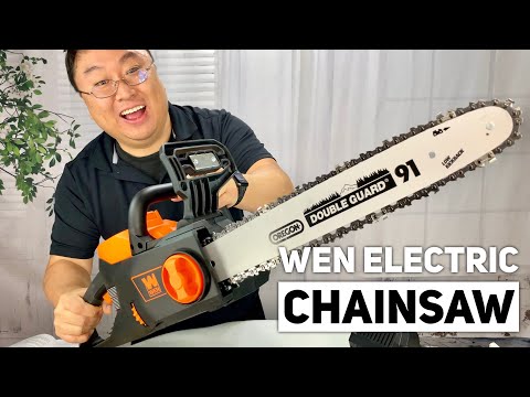 WEN 40417 40V Max Lithium Ion 16 Brushless Chainsaw with 4Ah Battery and Charger