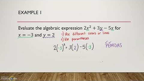 Algebra 2 - Lesson 1.2 - Algebraic Expressions