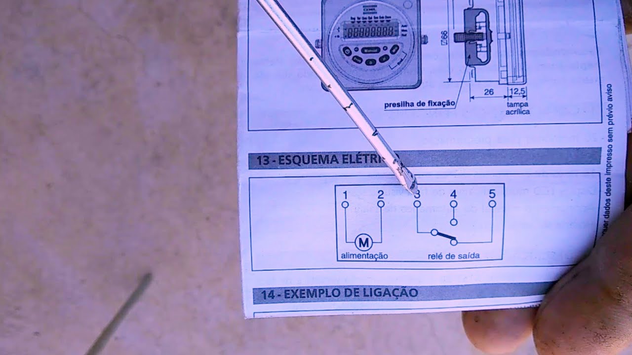 Esquema de ligação de um timer digital ao contator - YouTube