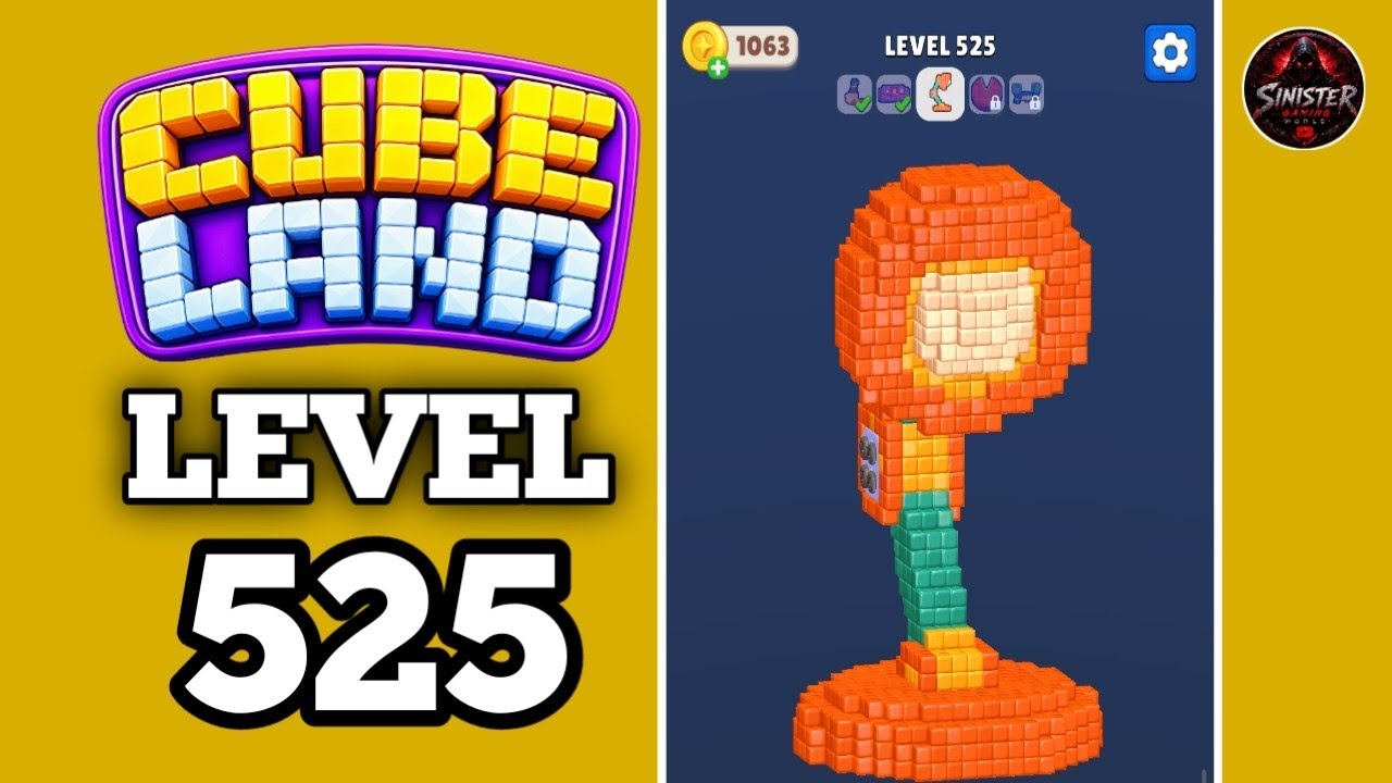 Cube Land Puzzle Level 525 Walkthrough Solution - YouTube