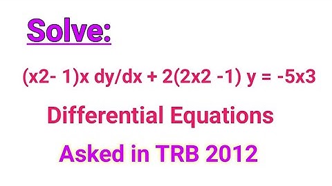 TRB polytechnic 2012 Previous year question | Differential equations