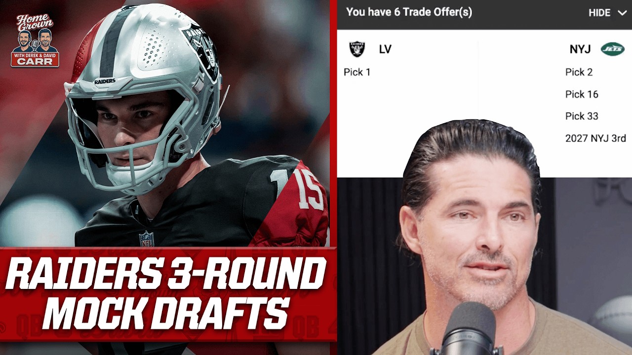 Three-Round Raiders Mock Draft Simulation, Featuring Trades | David and Derek Carr