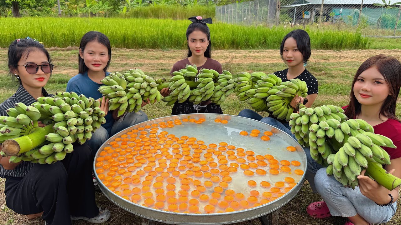 Amazing cooking green banana with fresh 300 egg recipe in my family