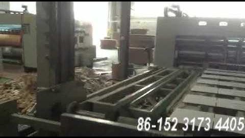 High speed flexo printing slotting machine with stacker for corrugated cardboard