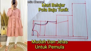 Pola Baju Tunik Model Susun Kerut Kekinian Mudah Dan Jelas Untuk Pemula Size L