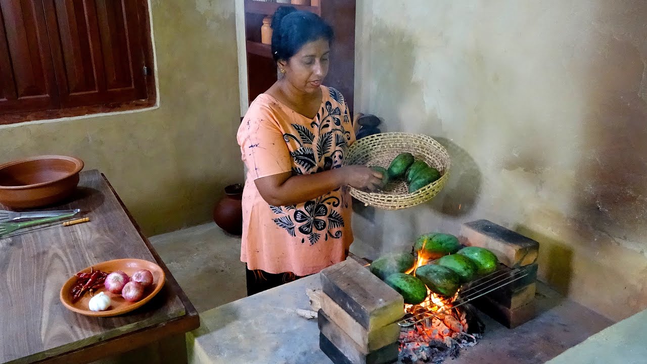Mango Recipe 🥭 Sour and Spicy Mango Chutney with Garlic Flat Bread | Village Cooking | Village Life