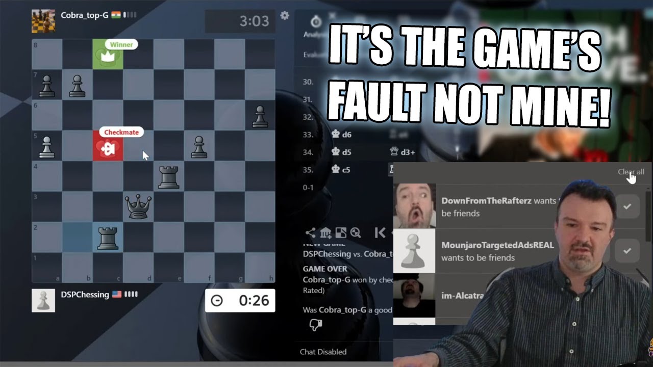 DSP Exposes His Negative IQ Playing Chess and Losing Every Match in the Dumbest Way