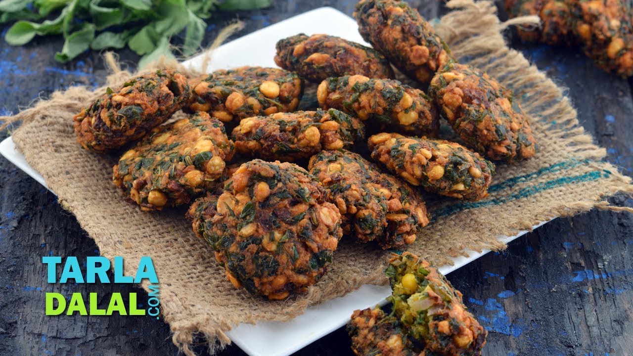 Keerai Vadai, Amaranth Leaves Vada by Tarla Dalal