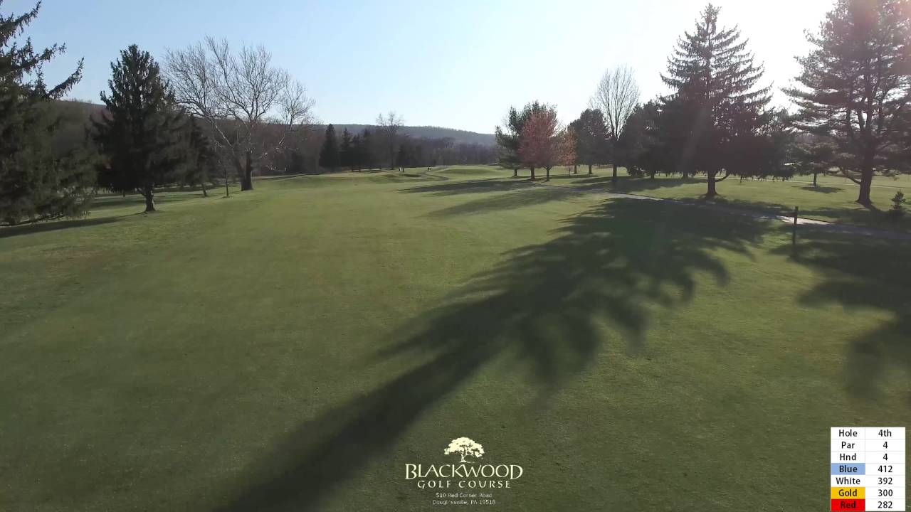 Blackwood Golf Course flyover 4th hole YouTube