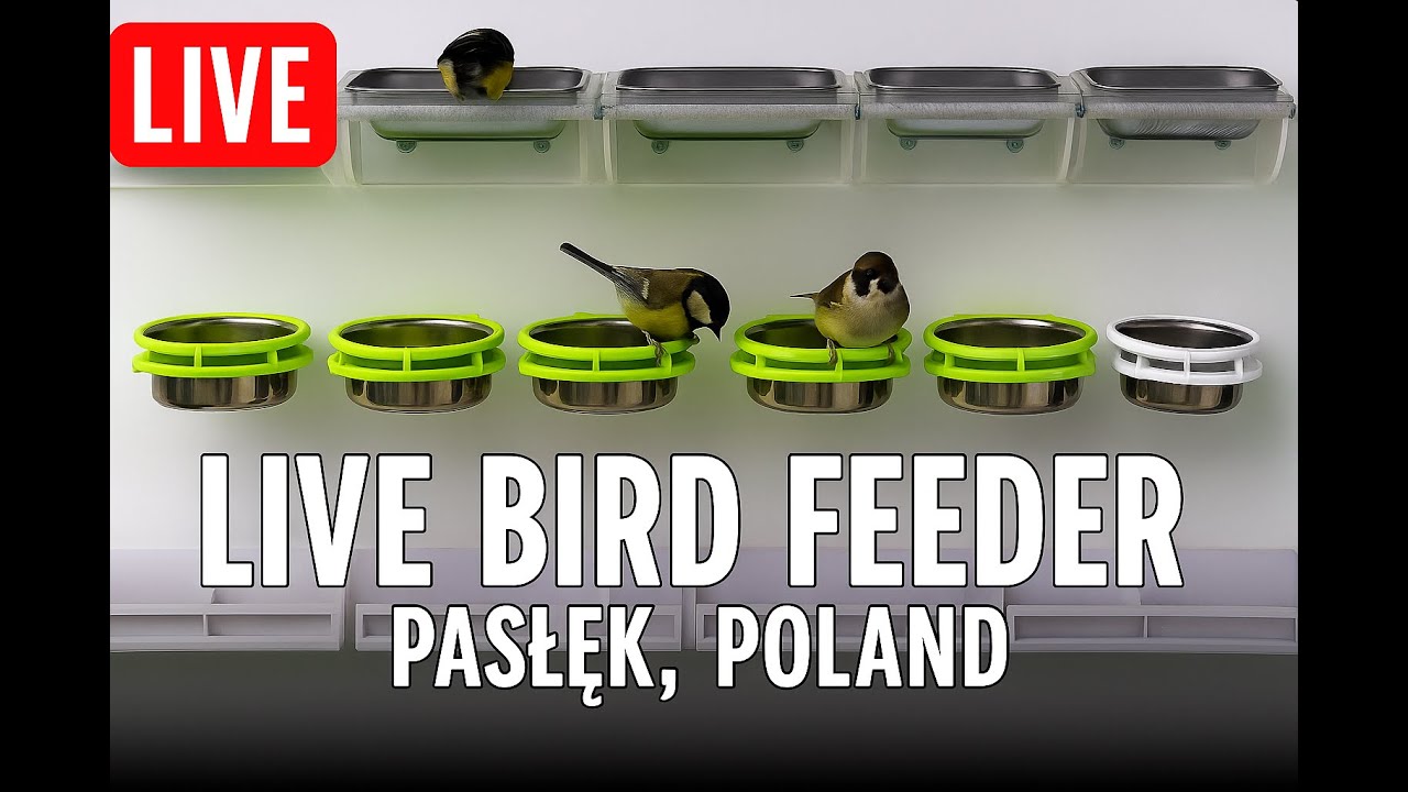 Karmnik na tarasie – ptaki na żywo HD | Relaksujące dźwięki natury | Pasłęk, Polska