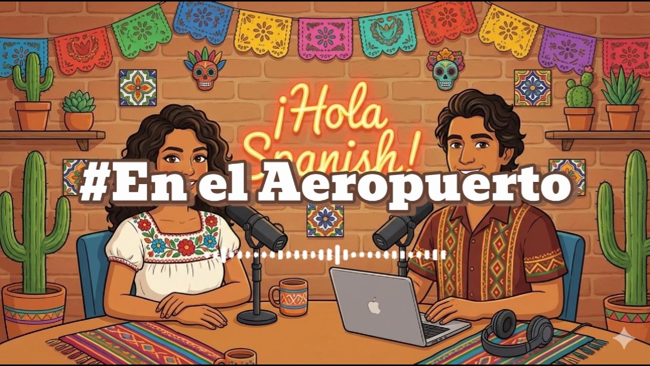 Spanish Listening Practice – At the Airport | Easy Spanish Practice | Spanish Podcast