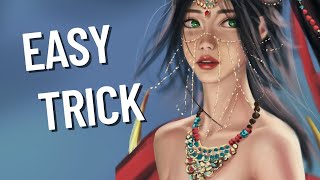 The Simple Technique WLOP uses to paint Jewelry in his Digital Art