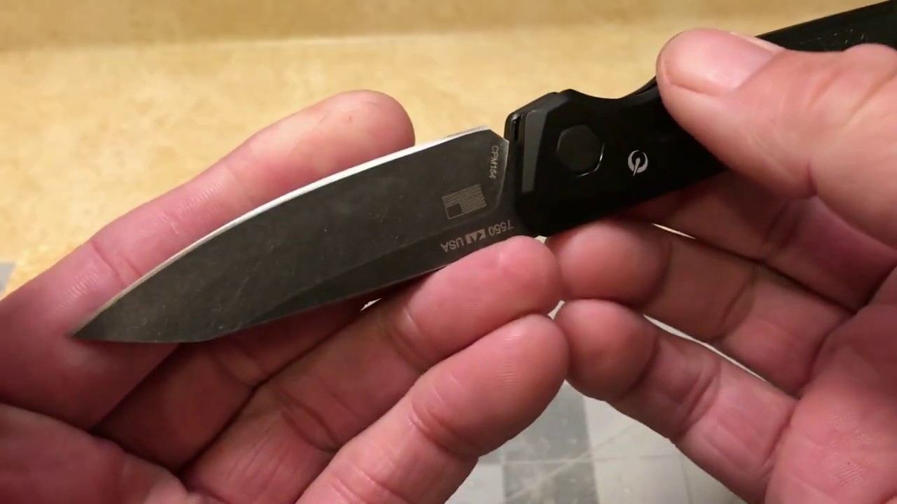 Knife Sharpening - Kershaw Launch 11 - off center factory grind