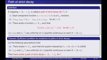 A. Mironchenko. Construction of ISS Lyapunov functions for infinite networks of ISS systems.