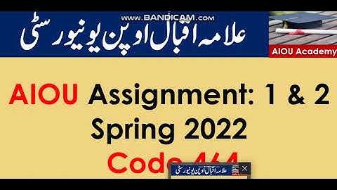 AIOU Code 464-1 & 2 Solved Assignments Spring 2022