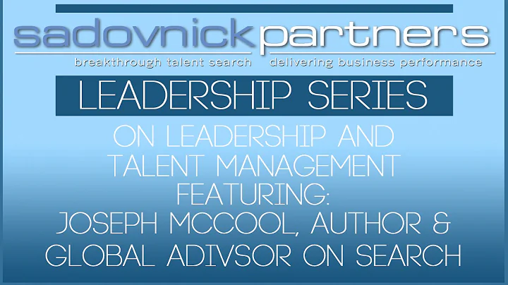 Joseph McCool Executive Advisor on Talent