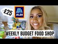 £25 BUDGET ALDI FOOD SHOP FOR ONE PERSON || LOW CARB MEAL IDEAS