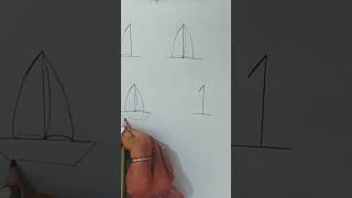 Drawing of a boat with the number one.