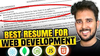 How to Make Ultimate Resume for Web Development Guide 2024 ✨How to Make Resume for Software Engineer