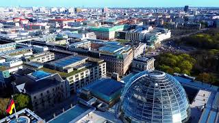 Drone fly over Berlin, Germany