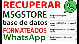 RECUPERAR las DATABASES msgstore de WhatsApp FORMATEADOS o RESTABLECIDOS screenshot 1