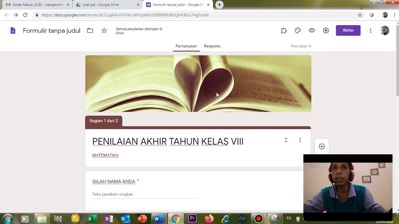 cara buat soal dengan google form sederhana - YouTube