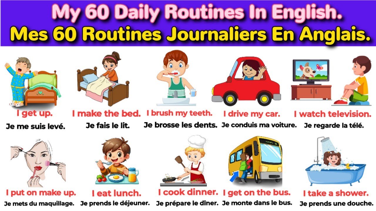Les Routines Quotidiennes en Anglais | English French Class.