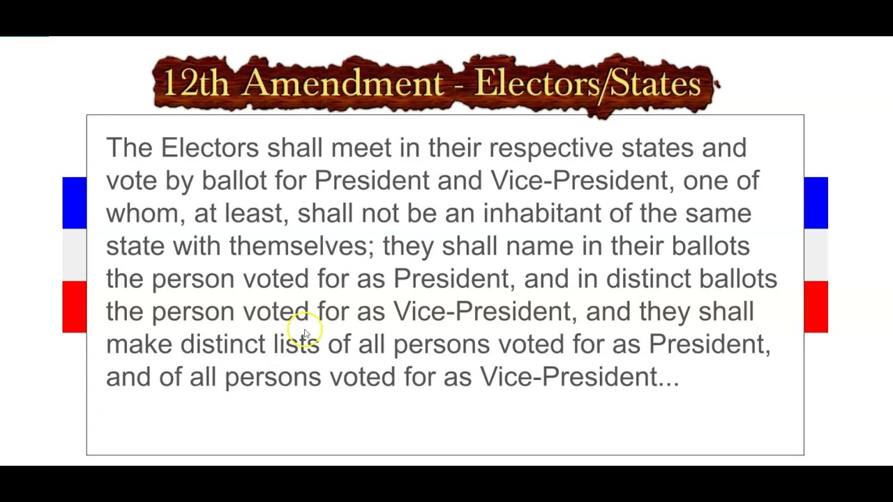 12th Amendment  Definition, Examples & Significance - Video