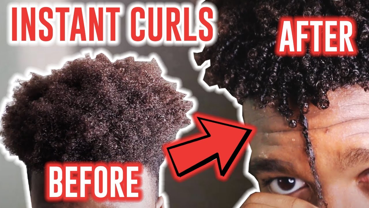 BLACK Mens Curly Hair Tutorial FULL Tutorial INSTANT CURLS IN A DAY 