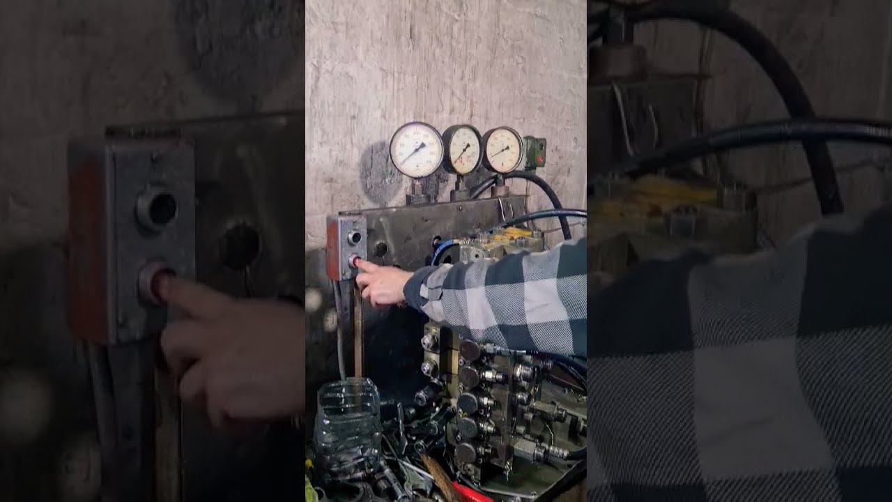 Испытание на стенде гидрораспределителя 7-ми секционного АТЕК