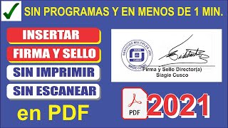 Cómo insertar FIRMA y SELLO DIGITAL EN PDF sin imprimir ni escanear 2021 (boletas de información) screenshot 1